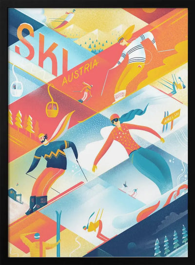 Ski the Lines - Stretched Canvas, Poster or Fine Art Print I Heart Wall Art