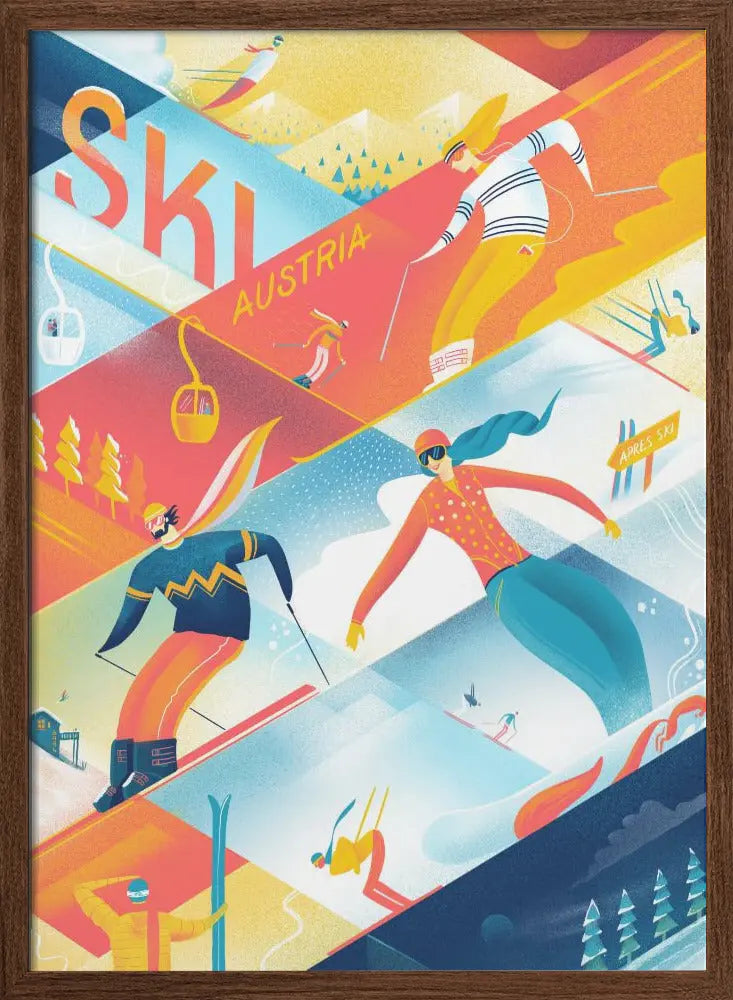 Ski the Lines - Stretched Canvas, Poster or Fine Art Print I Heart Wall Art