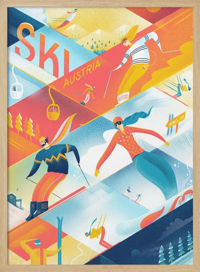 Ski the Lines - Stretched Canvas, Poster or Fine Art Print I Heart Wall Art