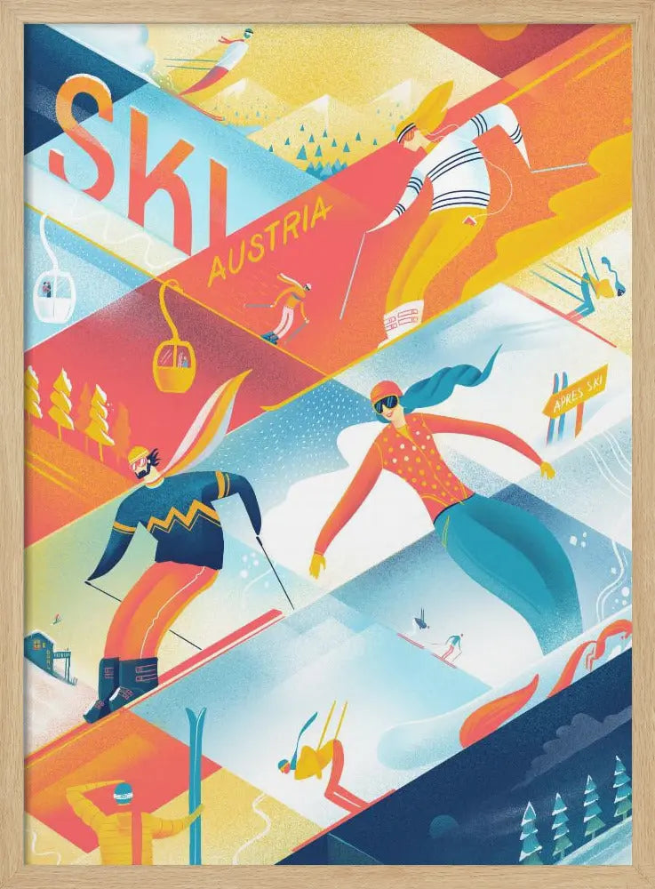 Ski the Lines - Stretched Canvas, Poster or Fine Art Print I Heart Wall Art