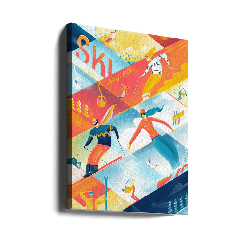 Ski the Lines - Stretched Canvas, Poster or Fine Art Print I Heart Wall Art