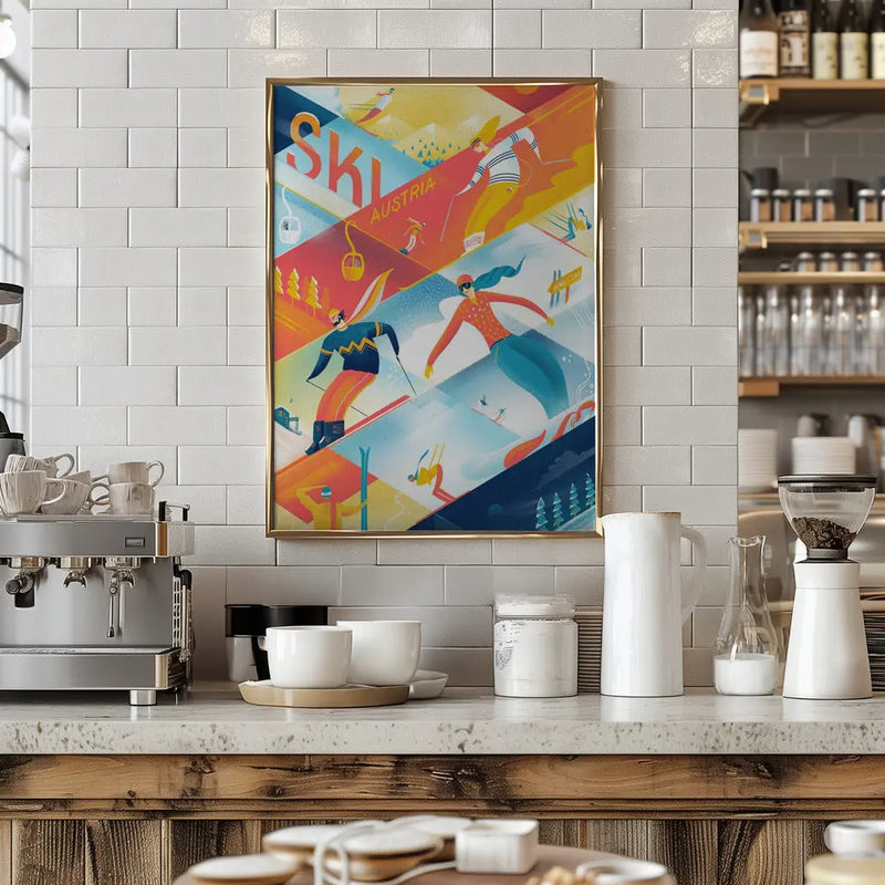 Ski the Lines - Stretched Canvas, Poster or Fine Art Print I Heart Wall Art