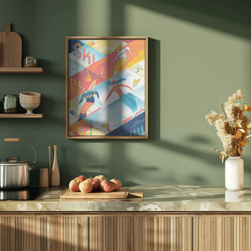 Ski the Lines - Stretched Canvas, Poster or Fine Art Print I Heart Wall Art
