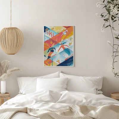 Ski the Lines - Stretched Canvas, Poster or Fine Art Print I Heart Wall Art