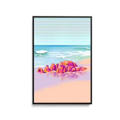 Sneaky Beach By Unratio - Stretched Canvas Print or Framed Fine Art Print - Artwork I Heart Wall Art Australia 