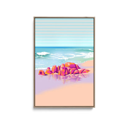 Sneaky Beach By Unratio - Stretched Canvas Print or Framed Fine Art Print - Artwork I Heart Wall Art Australia 