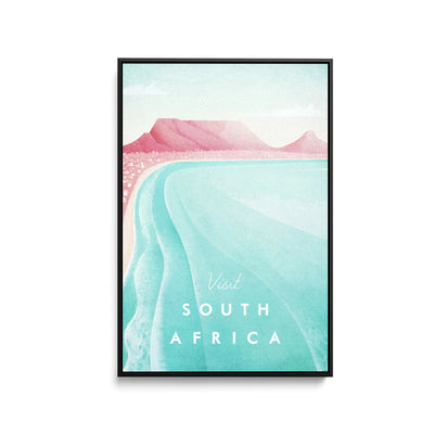 South Africa by Henry Rivers - Stretched Canvas Print or Framed Fine Art Print - Artwork- Vintage Inspired Travel Poster I Heart Wall Art Australia 