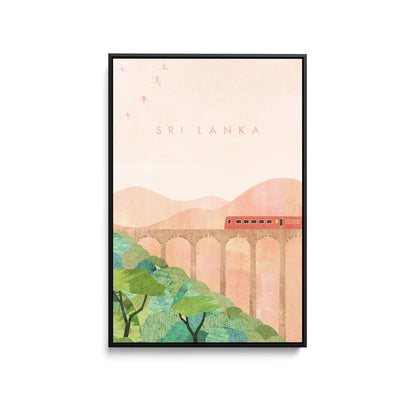 Sri Lanka by Henry Rivers - Stretched Canvas Print or Framed Fine Art Print - Artwork- Vintage Inspired Travel Poster I Heart Wall Art Australia 