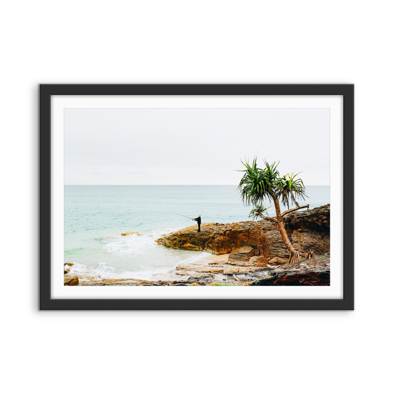 Fishing On Stradbroke Island - Photographic Art Print of Fisherman At Stradbroke Island
