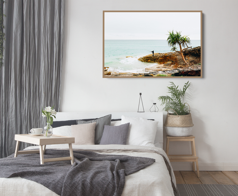 Fishing On Stradbroke Island - Photographic Art Print of Fisherman At Stradbroke Island