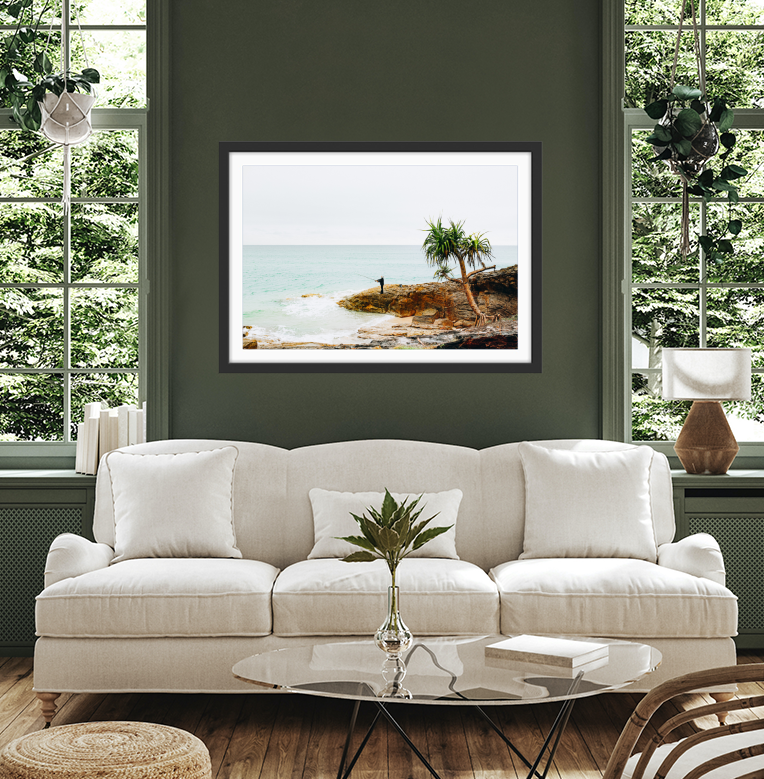 Fishing On Stradbroke Island - Photographic Art Print of Fisherman At Stradbroke Island