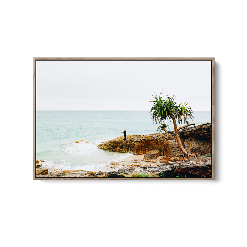 Fishing On Stradbroke Island - Photographic Art Print of Fisherman At Stradbroke Island