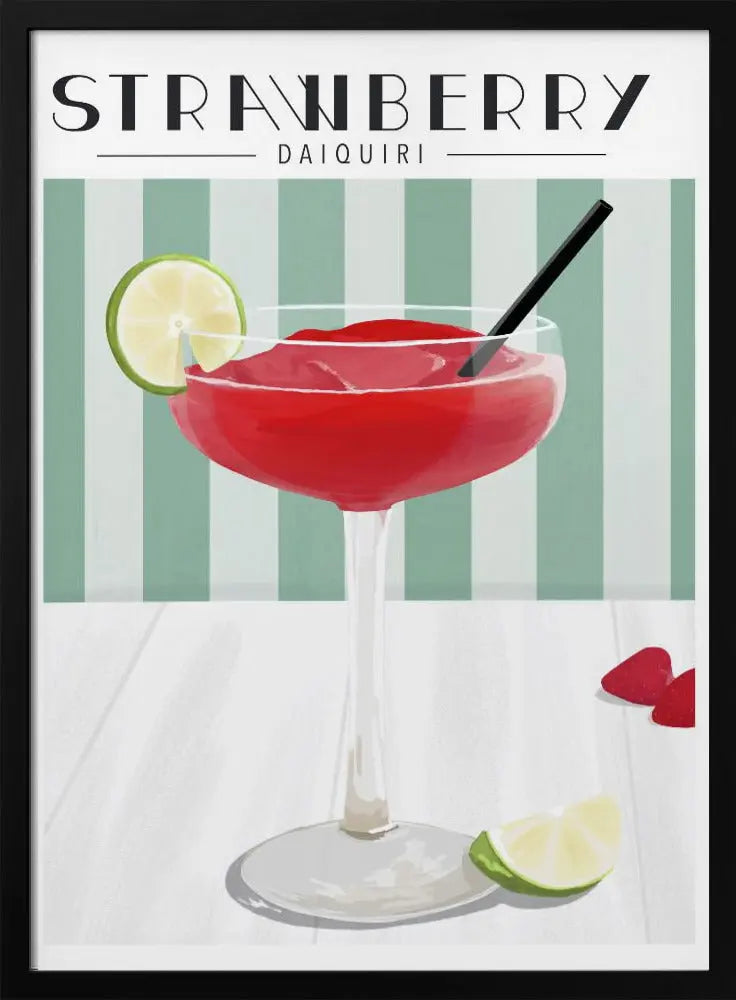 Strawberry Daiquiri - Stretched Canvas, Poster or Fine Art Print I Heart Wall Art