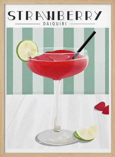 Strawberry Daiquiri - Stretched Canvas, Poster or Fine Art Print I Heart Wall Art