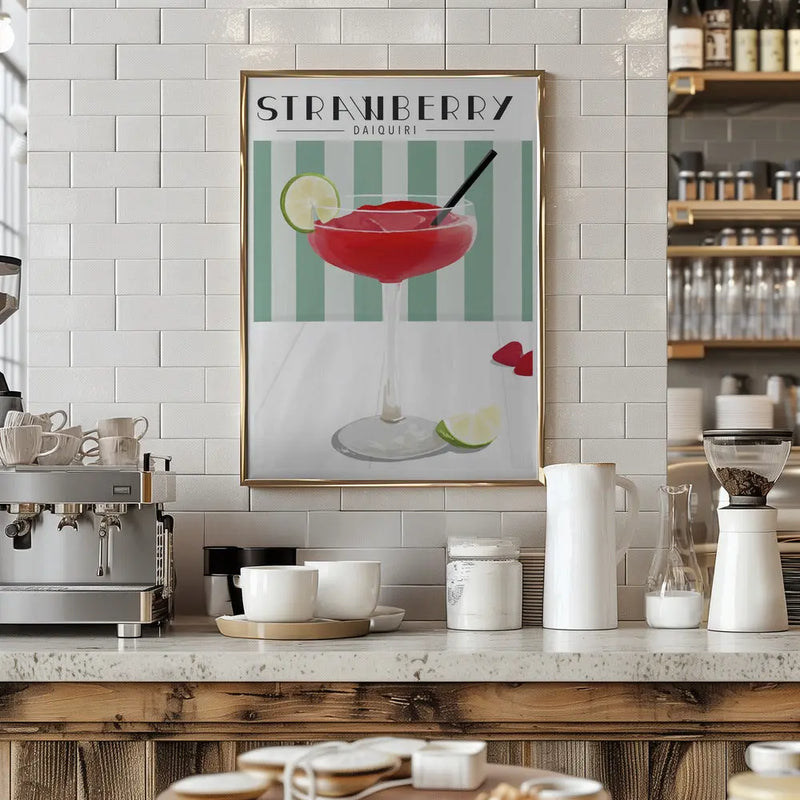 Strawberry Daiquiri - Stretched Canvas, Poster or Fine Art Print I Heart Wall Art
