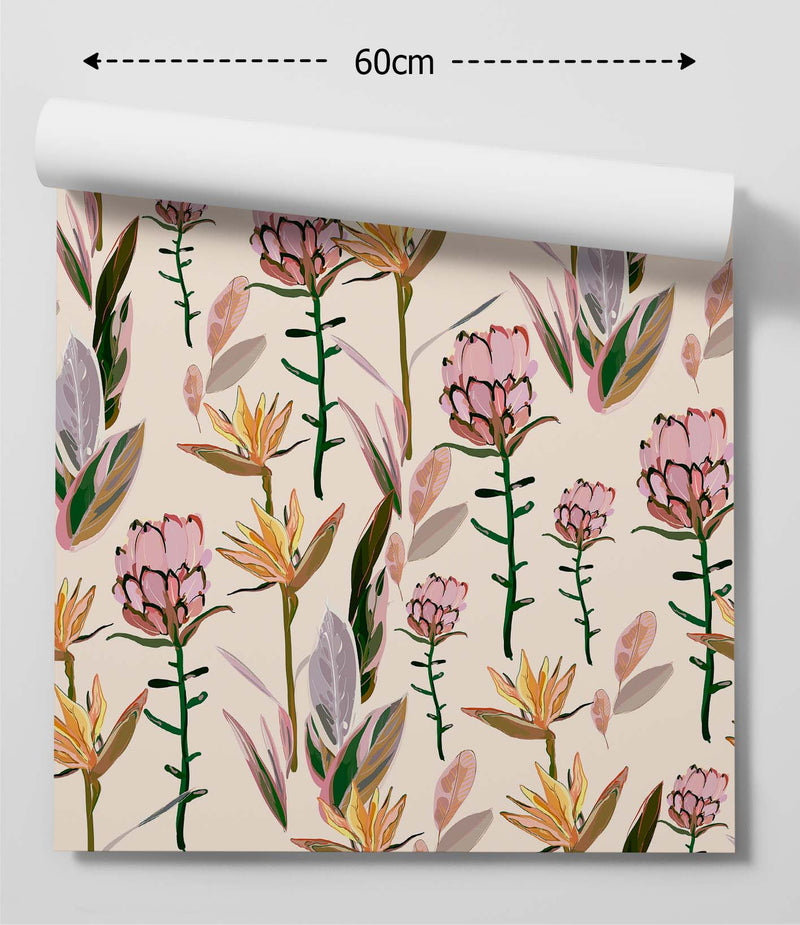 Strelitzia Floral - Tropical Flower Removable Wallpaper I Heart Wall Art Australia