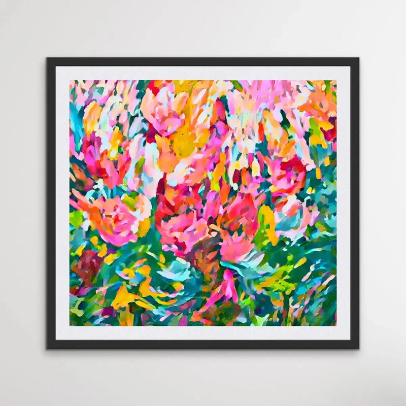 Summer Loving - Bright Floral Colourful Abstract Wall Art Print