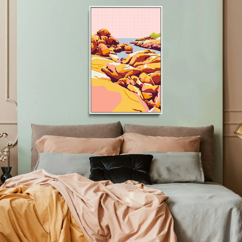Sunny Bay By Unratio - Stretched Canvas Print or Framed Fine Art Print - Artwork I Heart Wall Art Australia 