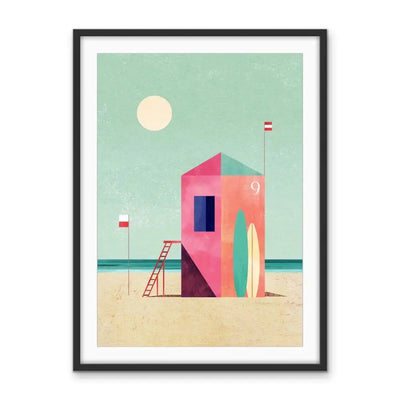 Surf Hut - Beach Print Featuring Lifeguard Tower - Available As Canvas or Art Print - I Heart Wall Art