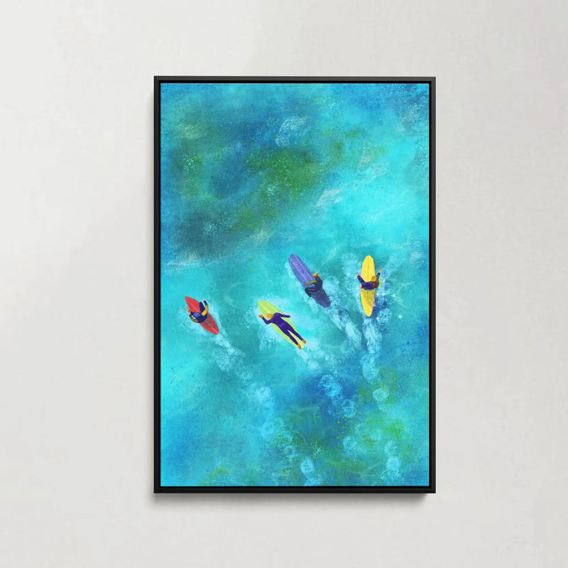 Surfer Dudes by Raissa Oltmanns - Stretched Canvas Print or Framed Fine Art Print - Artwork