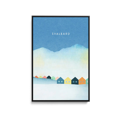 Svalbard by Henry Rivers - Stretched Canvas Print or Framed Fine Art Print - Artwork- Vintage Inspired Travel Poster I Heart Wall Art Australia 