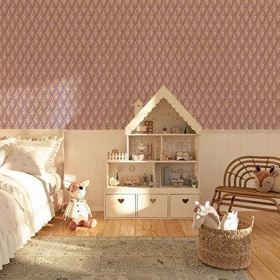 'Sweetheart' Design 1 in PURPLE - Purple & Floral Removable Wallpaper I Heart Wall Art Australia