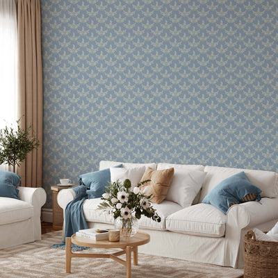 'Sweetheart' Design 3 in BLUE - Blue & Floral Removable Wallpaper I Heart Wall Art Australia