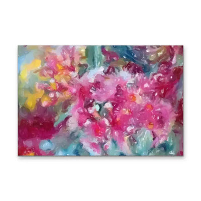 The Blossom Series IV - Gumnut Blossom Abstract Artwork - Pink and Yellow Shades - Australiana Print I Heart Wall Art Australia 