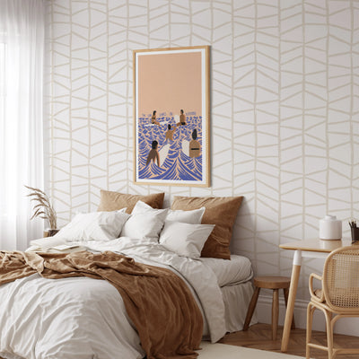 The Way It Comes Together -  Beige Peel and Stick Removable Wallpaper I Heart Wall Art Australia 