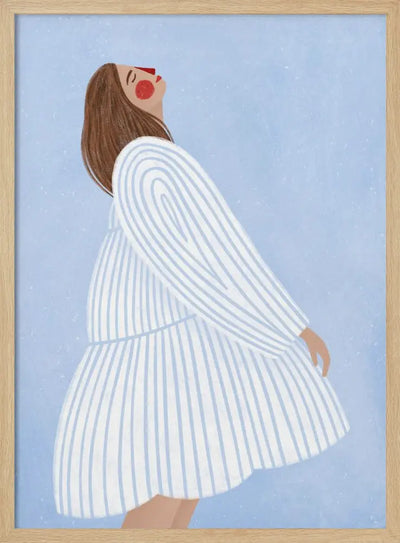 The Woman With the Blue Stripes - Stretched Canvas, Poster or Fine Art Print I Heart Wall Art