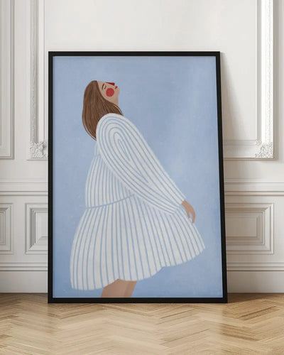 The Woman With the Blue Stripes - Stretched Canvas, Poster or Fine Art Print I Heart Wall Art
