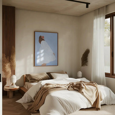 The Woman With the Blue Stripes - Stretched Canvas, Poster or Fine Art Print I Heart Wall Art