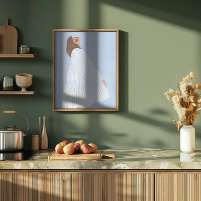 The Woman With the Blue Stripes - Stretched Canvas, Poster or Fine Art Print I Heart Wall Art