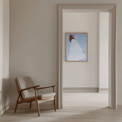 The Woman With the Blue Stripes - Stretched Canvas, Poster or Fine Art Print I Heart Wall Art