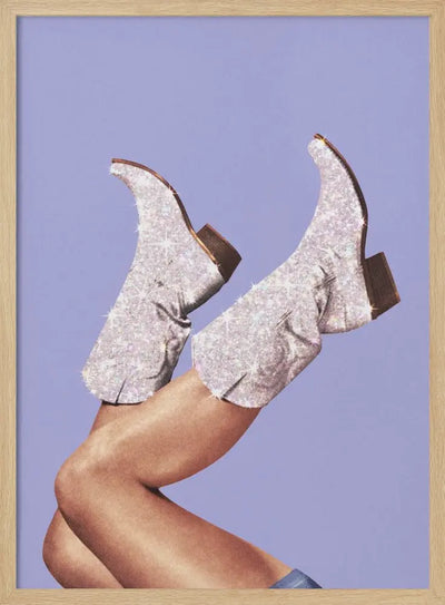 These Boots - Glitter Very Peri Periwinkle - Stretched Canvas, Poster or Fine Art Print I Heart Wall Art