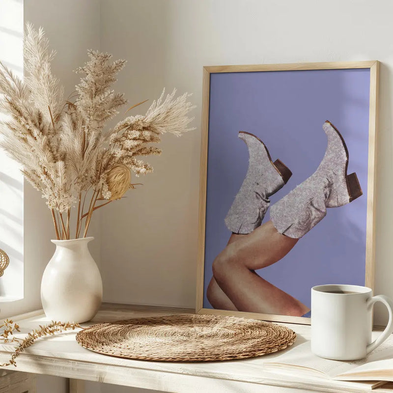 These Boots - Glitter Very Peri Periwinkle - Stretched Canvas, Poster or Fine Art Print I Heart Wall Art