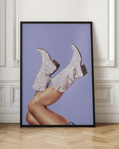 These Boots - Glitter Very Peri Periwinkle - Stretched Canvas, Poster or Fine Art Print I Heart Wall Art