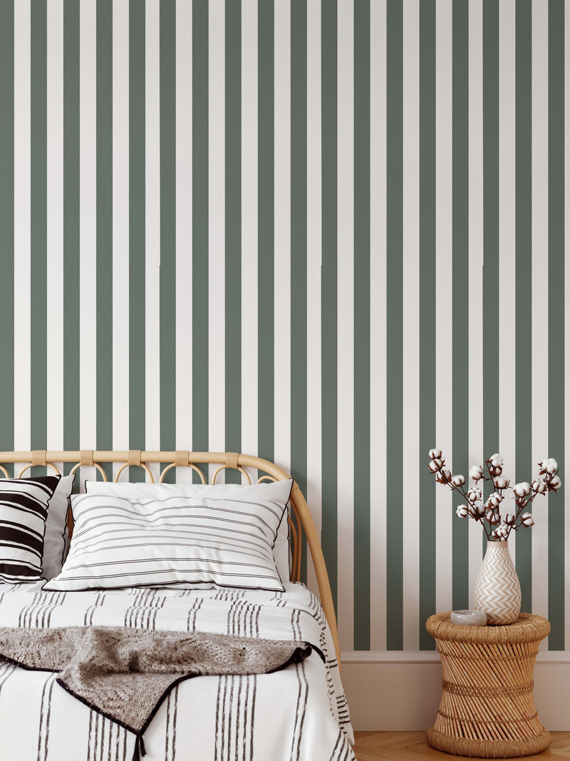 Eucalyptus Striped Wallpaper - Peel and Stick Adhesive Wallpaper I Heart Wall Art Australia