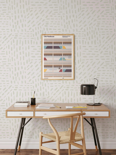 This Way And That Wallpaper In Pale Green- Peel and Stick Removable Wallpaper I Heart Wall Art Australia 