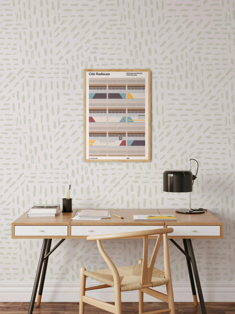 This Way And That Wallpaper In Pale Green- Peel and Stick Removable Wallpaper I Heart Wall Art Australia 