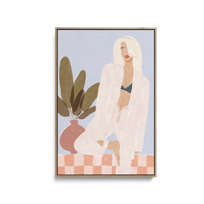 Too Lazy To Yoga by Ivy Green Illustrations - Stretched Canvas Print or Framed Fine Art Print - Artwork I Heart Wall Art Australia 