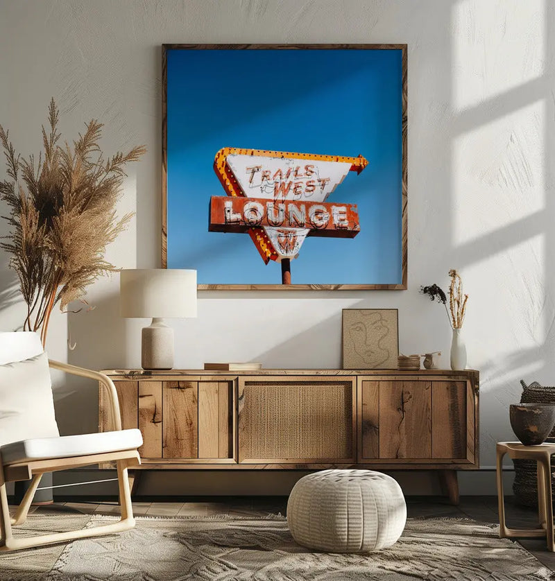 Trails West Lounge - Square Stretched Canvas, Poster or Fine Art Print I Heart Wall Art