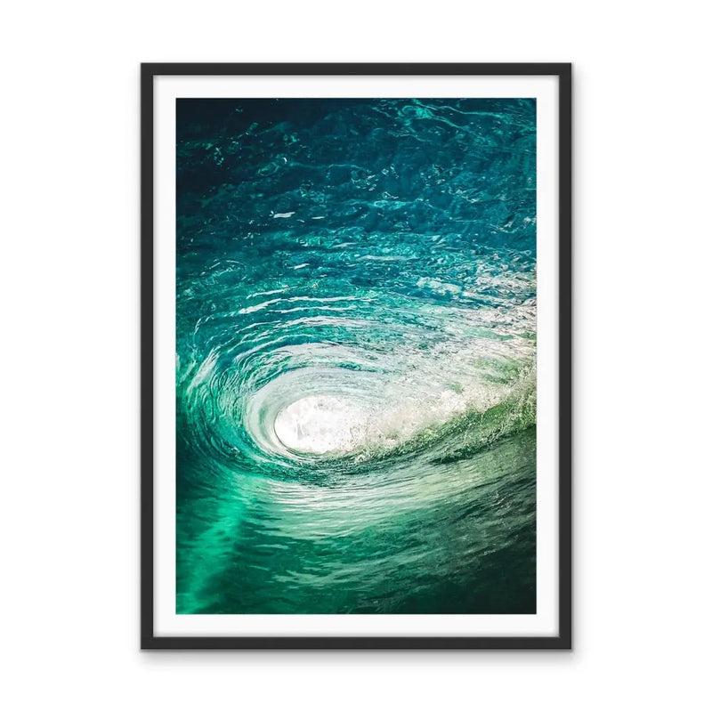 Tube - Wave Water Ocean Stretched Canvas Print or Framed Fine Art Print - Artwork I Heart Wall Art Australia