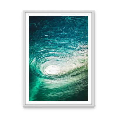 Tube - Wave Water Ocean Stretched Canvas Print or Framed Fine Art Print - Artwork I Heart Wall Art Australia