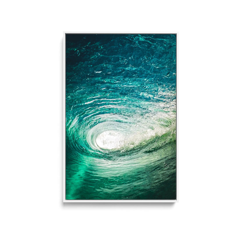 Tube - Wave Water Ocean Stretched Canvas Print or Framed Fine Art Print - Artwork I Heart Wall Art Australia