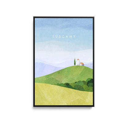 Tuscany by Henry Rivers - Stretched Canvas Print or Framed Fine Art Print - Artwork- Vintage Inspired Travel Poster I Heart Wall Art Australia 