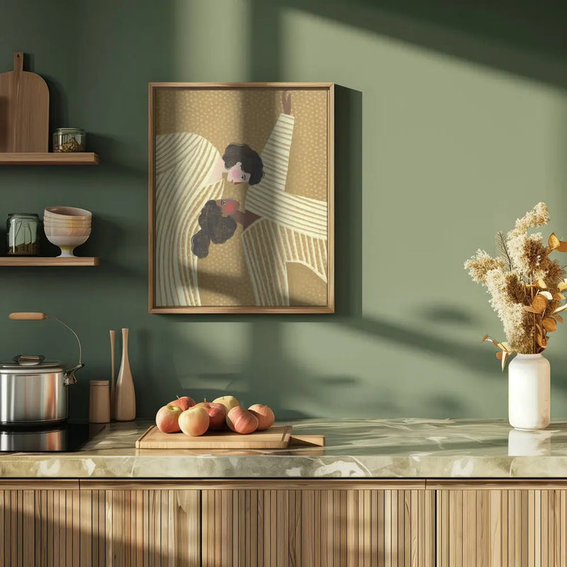 Two Line Women - Stretched Canvas, Poster or Fine Art Print I Heart Wall Art