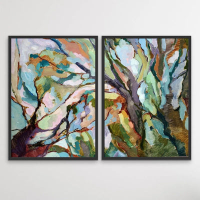 Two Piece Eucalypt Forest Print Set - Australian Bush Canvas Prints Diptych I Heart Wall Art Australia 