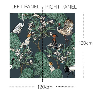 White Oleander on Green Wallpaper - Floral Wallpaper In Traditional Style - Peel and Stick Wallpaper