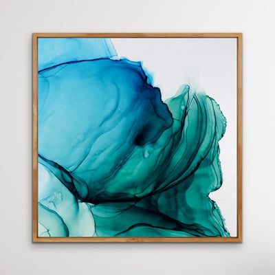 Unwind - Inkwell in Blue and Green - Abstract Alcohol Ink Painting Wall Art Print I Heart Wall Art Australia 